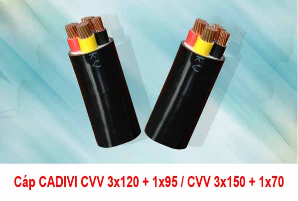 Giá Cáp Điện CADIVI CVV 3x120 + 1x95 - CVV 3x150 + 1x70 0,6/1kV