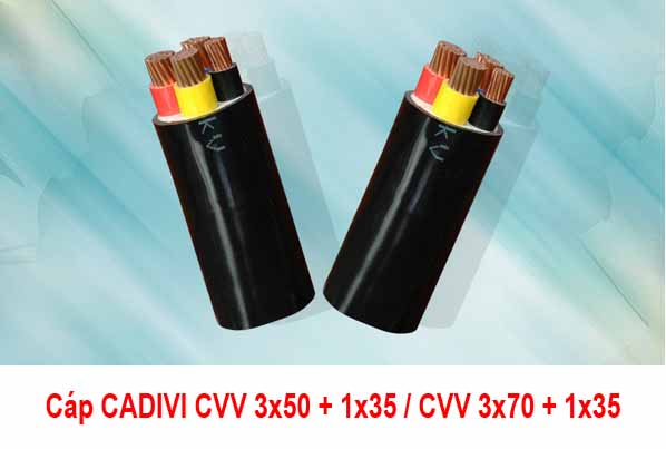 Giá Cáp Điện CADIVI CVV 3x50 + 1x35 - CVV 3x70 + 1x35 0,6/1kV