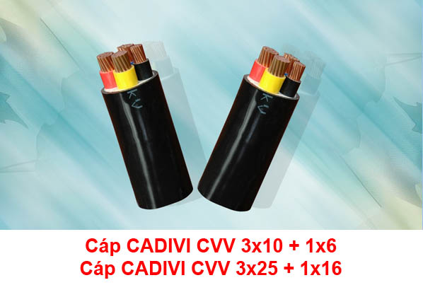 Cáp Điện CADIVI CVV 3x10 + 1x6 - 3x25 + 1x16 0.6/1kV