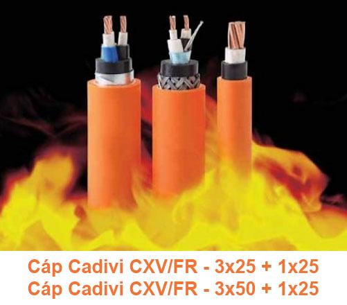 Cáp Chống Cháy CADIVI CXV/FR - 3x35 + 1x25, 3x50 + 1x25