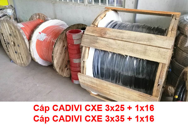 Cáp Điện CADIVI CXE 3x25 + 1x16 - CXE 3x35 + 1x16 0,6/1kV