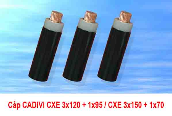 Giá Cáp CADIVI CXE 3x120 + 1x95 - CXE 3x150 + 1x70 0.6/1kV