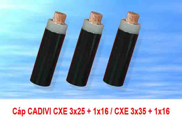 Giá Cáp CADIVI CXE 3x25 + 1x16 - CXE 3x35 + 1x16 0.6/1kV