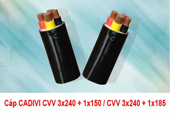 Giá Cáp Điện CADIVI CVV 3x240 + 1x150 - CVV 3x240 + 1x185 0,6/1kV