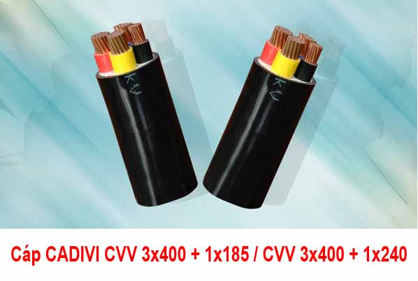 Giá Cáp Điện CADIVI CVV 3x400 + 1x185 - CVV 3x400 + 1x240 0,6/1kV