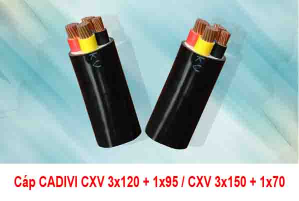 Giá Cáp Điện CADIVI CXV 3x120 + 1x95 - CXV 3x150 + 1x70 0,6/1kV