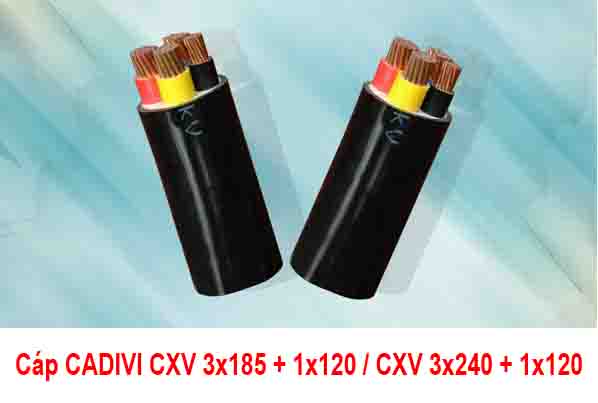 Giá Cáp Điện CADIVI CXV 3x185 + 1x120 - CXV 3x240 + 1x120 0,6/1kV